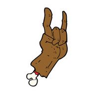 cartoon hand making rock symbol N4