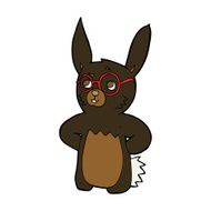 cartoon rabbit wearing spectacles N8