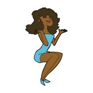 cartoon attractive woman sitting N8