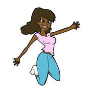 cartoon jumping woman N8