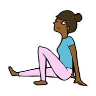 cartoon woman sitting N15