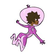 cartoon space woman N21