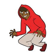 cartoon mischievous boy in hooded top N7