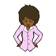 cartoon woman with hands on hips N153