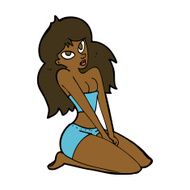 cartoon woman in skimpy clothing N8