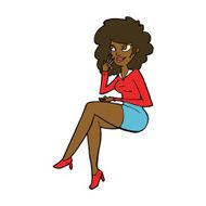 cartoon office woman sitting N8