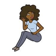 cartoon woman listening N6