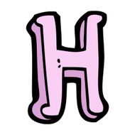 Cartoon Letter H N13