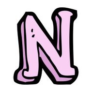 Cartoon Letter N N13