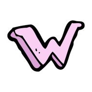 Cartoon Letter W N10