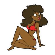 cartoon sexy woman in underwear N13