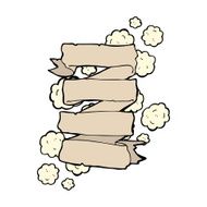 cartoon heraldic scroll banner N8