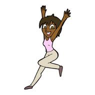 cartoon excited woman N96
