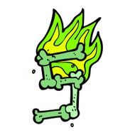 cartoon halloween bone number N75