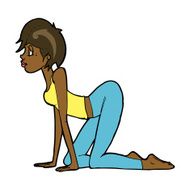 cartoon sexy woman on all fours N7