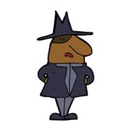 cartoon man in coat and hat N8