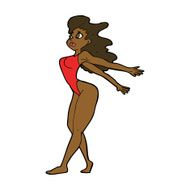 cartoon sexy woman in swimsuit N8