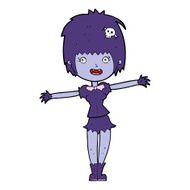 cartoon happy vampire girl N28