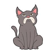 cartoon grumpy little dog N9