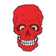 cartoon spooky skull N128