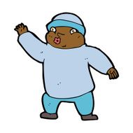 cartoon man in hat waving N8