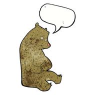 cartoon happy bear with speech bubble N3