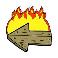 cartoon burning direction arrow N7