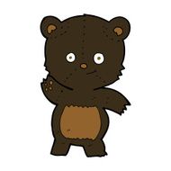 cartoon waving black bear N41