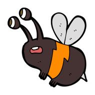 cartoon frightened bee N8