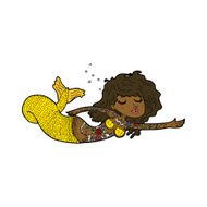 cartoon mermaid covered in tattoos N8