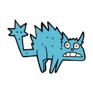 cartoon frightened cat N17