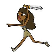 cartoon girl with sword N4