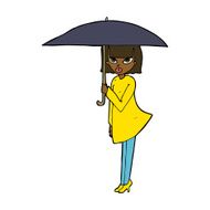 cartoon woman with umbrella N9