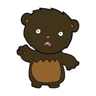 cartoon worried black bear N4