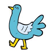 cartoon walking bird N14