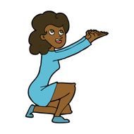 cartoon woman presentation gesture N7