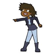 cartoon woman pointing N152