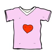 cartoon t shirt with love heart N7