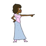 cartoon woman pointing finger N7