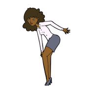 cartoon annoyed woman rubbing knee N7