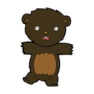 cartoon shocked black bear cub N4