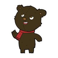 cartoon black bear wearing scarf N8