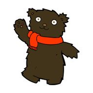 cartoon teddy bear wearing scarf N13