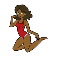 cartoon woman in lingerie N36