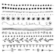 Hand-drawn line border set N21