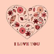 Vector Greeting Card with Heart