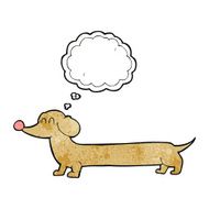 cartoon dachshund with thought bubble N3
