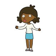cartoon confused woman N90