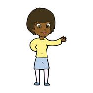 cartoon welcoming woman N8