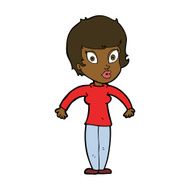 cartoon woman shrugging shoulders N342